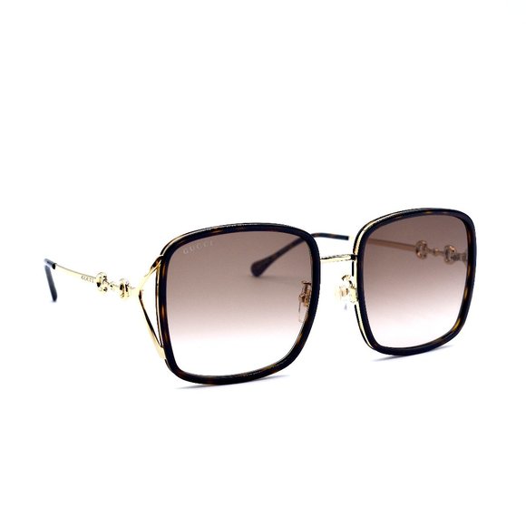 NEW GUCCI GG1016SK 003 HAVANA GOLD BROWN GRADIENT AUTHENTIC SUNGLASSES - Picture 2 of 13